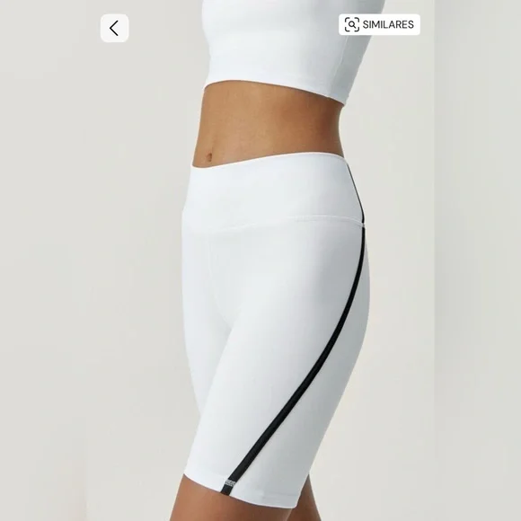 Born Living Yoga White Leggings with Black Accents size L - Picture 3 of 7